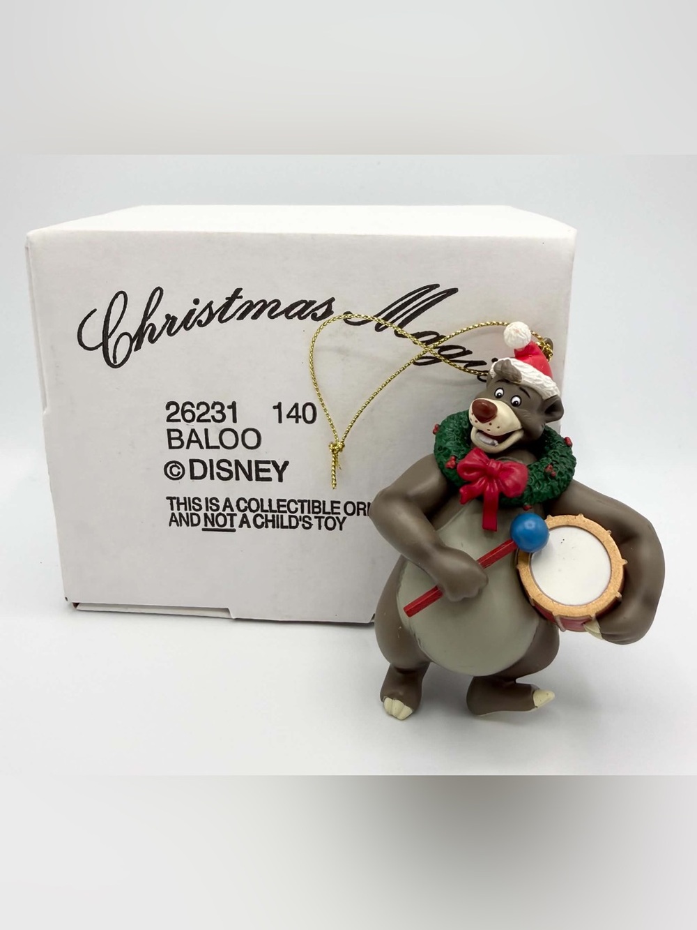 Grolier Christmas Magic Disney BALOO Ornament 26231 140 W/ Box Jungle Book Bear